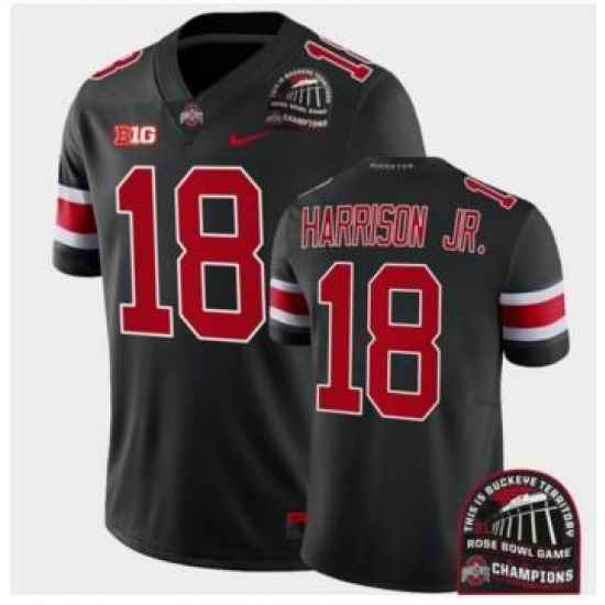 Youth Ohio State Buckeyes Marvin Harrison Jr. Black 2022 Rose Bowl Champions CFP Jersey->michigan wolverines->NCAA Jersey