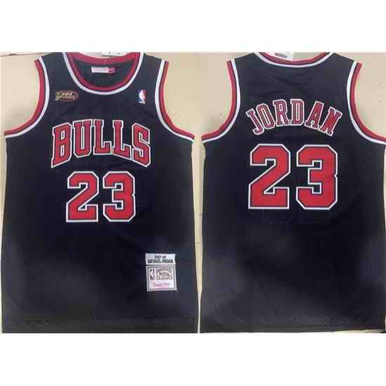Men Chicago Bulls #23 Michael Jordan Black 1997 98 Throwback Champions Stitched Jersey->charlotte hornets->NBA Jersey