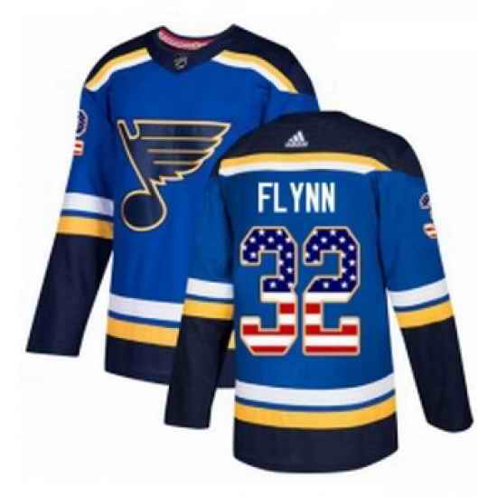 Youth Adidas St Louis Blues #32 Brian Flynn Authentic Blue USA Flag Fashion NHL Jersey->youth nhl jersey->Youth Jersey