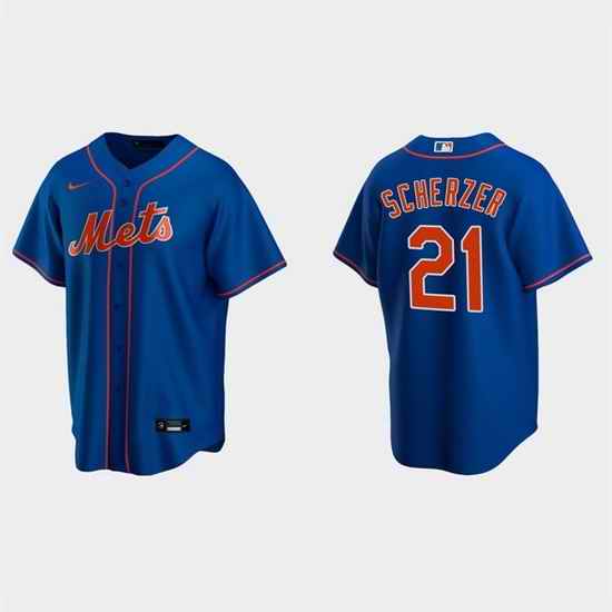 Men New York Mets #21 Max Scherzer Royal Cool Base Stitched Baseball jersey->new york mets->MLB Jersey