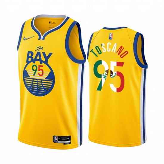 Men Golden State Warriors #95 Juan Toscano Anderson 2022 Gold Special Mexico Statement Edition Stitched Jersey->golden state warriors->NBA Jersey