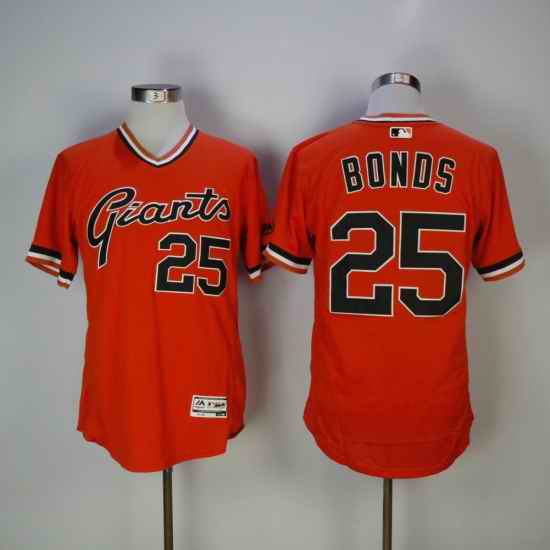 Men's 2018 San Francisco Giants #25 Barry Bonds Stitched Orange MLB Jersey->arizona diamondbacks->MLB Jersey