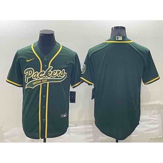Men Green Bay Packers Blank Green Cool Base Stitched Baseball Jersey->colorado rockies->MLB Jersey