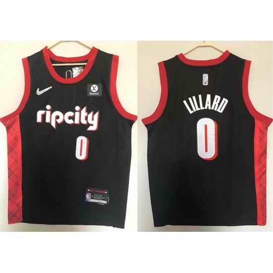 Men Nike Portland Trail Portland Blazers Damian Lillard #0 75th Anniversary NBA Stitched Jersey->brooklyn nets->NBA Jersey