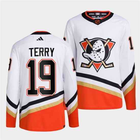 Men Anaheim Ducks #19 Troy Terry White 2022 23 Reverse Retro Stitched Jersey->san francisco 49ers->NFL Jersey