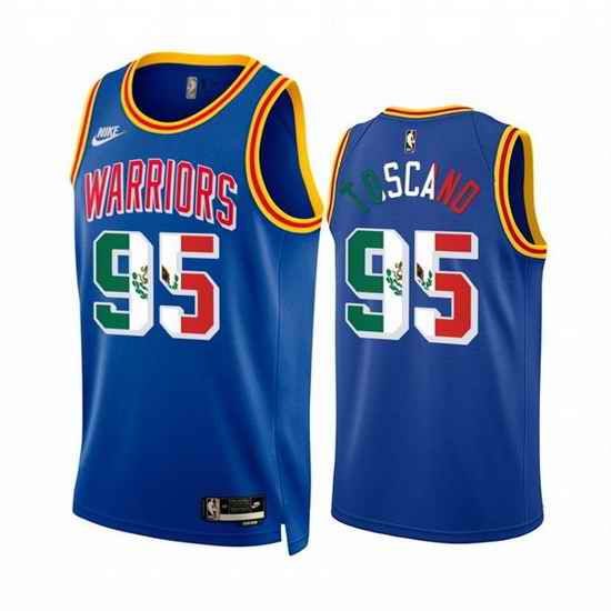Men Golden State Warriors #95 Juan Toscano Anderson 2022 Royal Special Mexico Classic Edition Stitched Jersey->golden state warriors->NBA Jersey