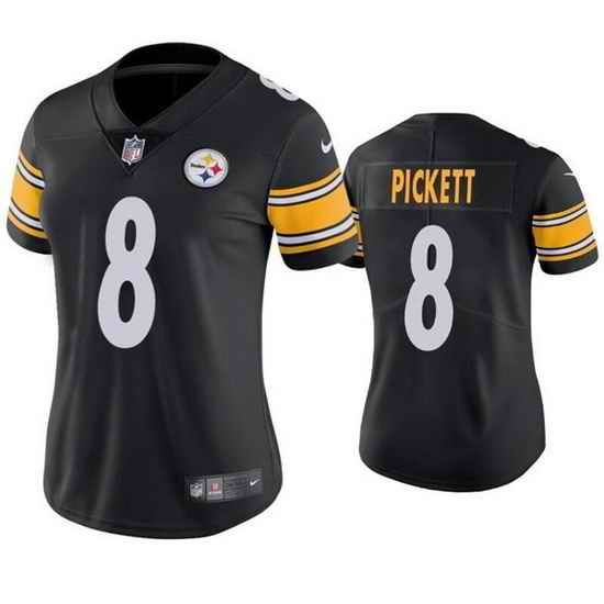 Women Pittsburgh Steelers #8 Kenny Pickett Black Vapor Untouchable Limited Stitched Jersey 28Run Small 2->women nfl jersey->Women Jersey