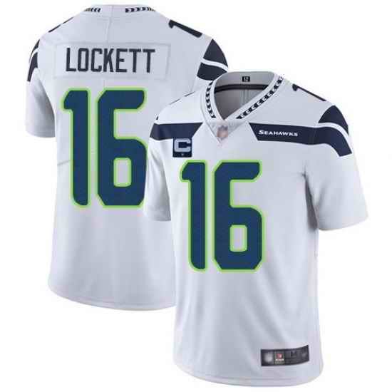 Men Seattle Seahawks 2022 #16 Tyler Lockett White With 1-star C Patch Vapor Untouchable Limited Stitched NFL Jersey->youth nfl jersey->Youth Jersey