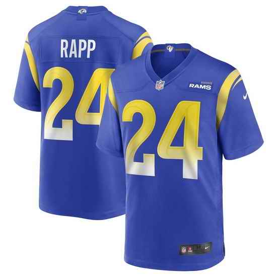Men Los Angeles Rams #24 Taylor Rapp Blue Bone Stitched Football Limited Jersey->los angeles rams->NFL Jersey