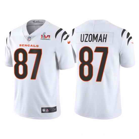 Men Cincinnati Bengals #87 C J  Uzomah 2022 White Super Bowl LVI Vapor Limited Stitched Jersey->cincinnati bengals->NFL Jersey
