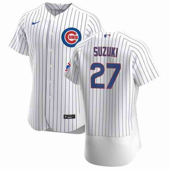 Men Chicago Cubs #27 Seiya Suzuki White Flex Base Stitched jersey->chicago white sox->MLB Jersey