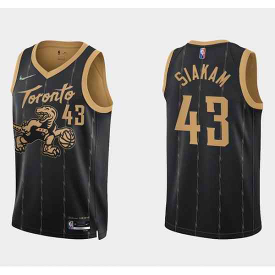 Men Toronto Raptors 43 Pascal Siakam 2021 #22 City Edition Black 75th Anniversary Swingman Stitched Basketball Jersey->new york knicks->NBA Jersey