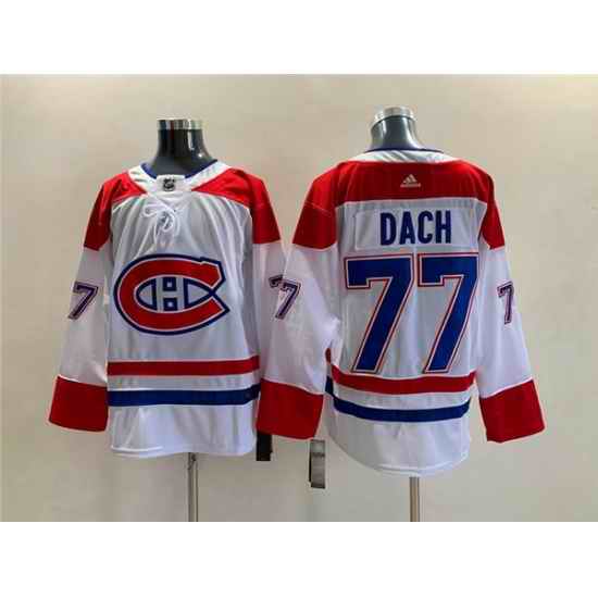 Men Montreal Canadiens #77 Kirby Dach White Stitched Jersey->carolina hurricanes->NHL Jersey