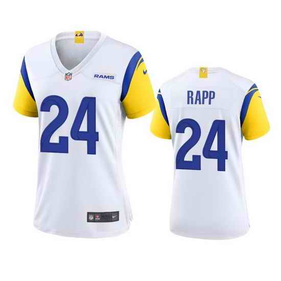 Women Los Angeles Rams #24 Taylor Rapp White Stitched Football Limited Jersey->women nfl jersey->Women Jersey
