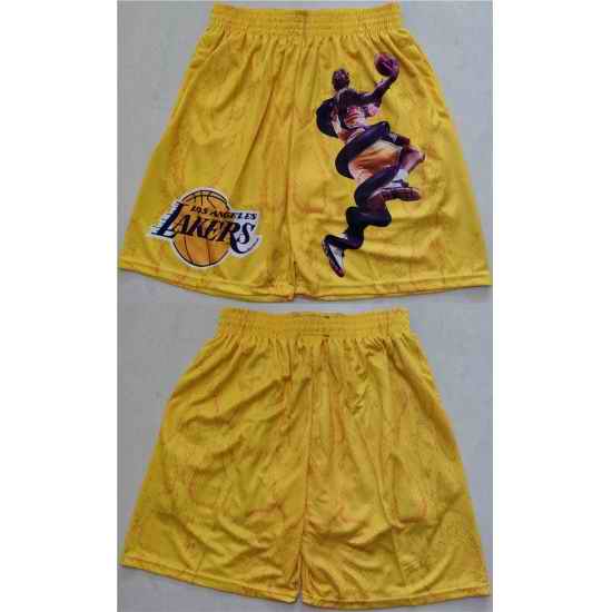 Men Los Angeles Lakers Gold Shorts->new york knicks->NBA Jersey