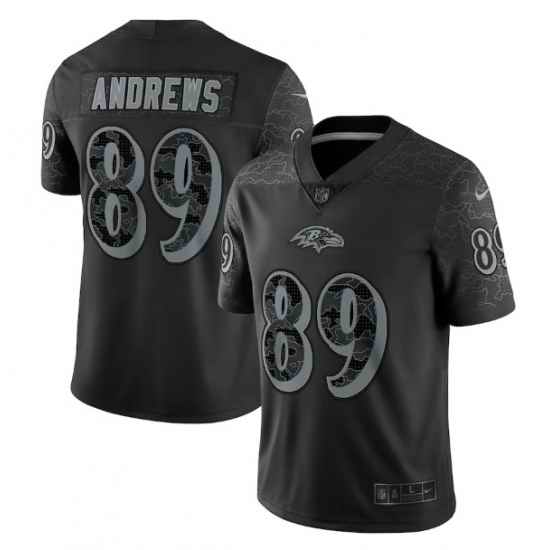 Men Baltimore Ravens #89 Mark Andrews Black Reflective Limited Stitched Football Jersey->baltimore ravens->NFL Jersey