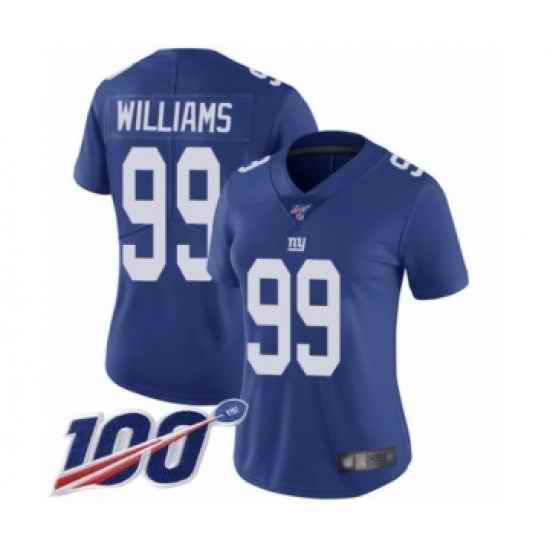 Women Nike New York Giants #99 Leonard Williams Blue Vapor Untouchable Limited Jersey->women nfl jersey->Women Jersey