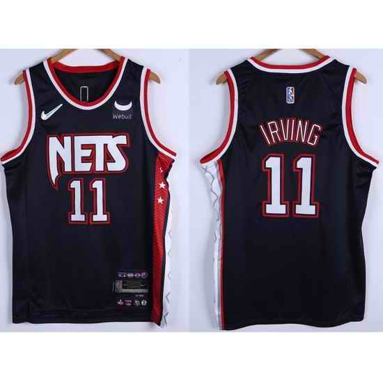 Men Brooklyn Nets Kyrie Irving #11 75th Anniversary Swingman Stitched Basketball Jersey->brooklyn nets->NBA Jersey