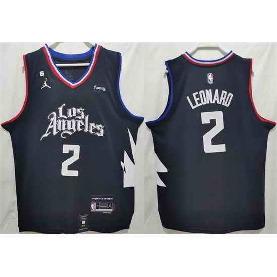 Men Los Angeles Clippers #2 Kawhi Leonard Black Stitched Jersey->los angeles lakers->NBA Jersey