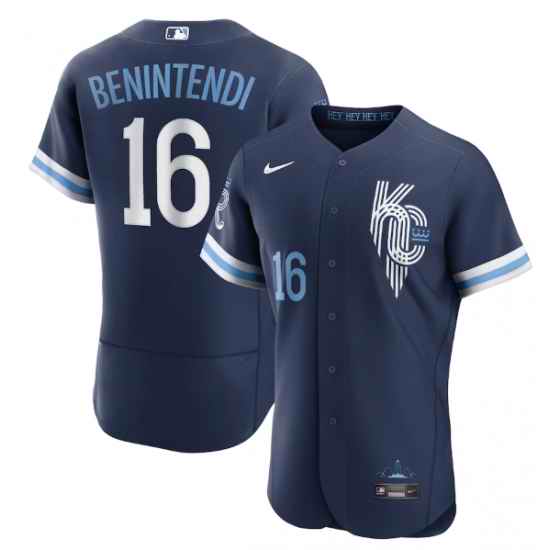 Men Kansas City Royals #16 Andrew Benintendi 2022 Navy City Connect Flex Base Stitched MLB jersey->kansas city royals->MLB Jersey