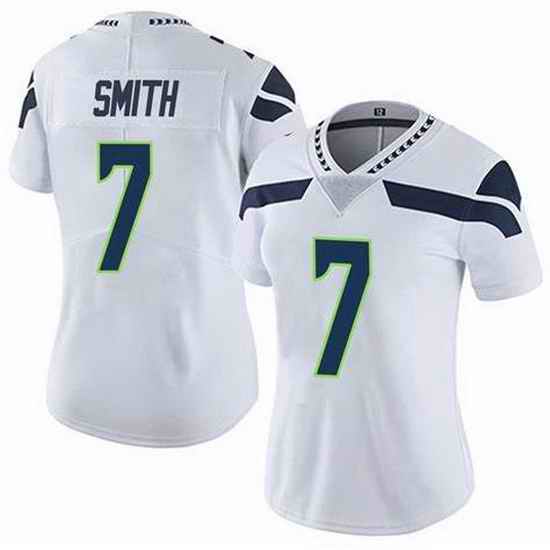 Women Seattle Seahawks Geno Smith #7 White Vapor Limited NFL Jersey->women nfl jersey->Women Jersey