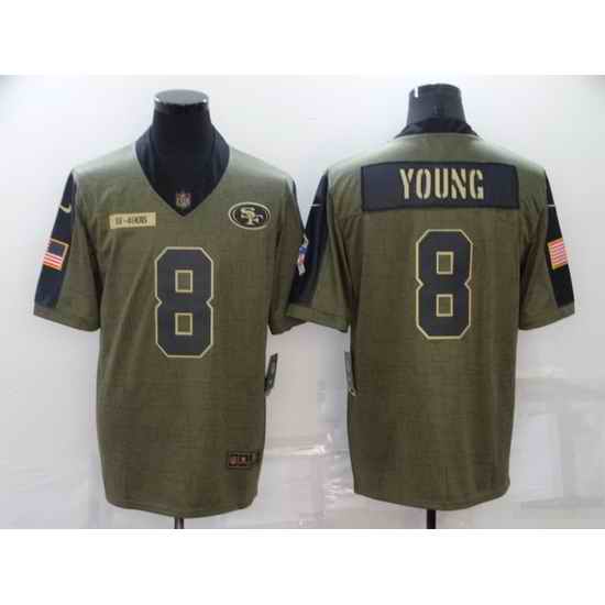 Men's Nike San Francisco 49ers Steve Young #8 2021 Salute To Service Limited Jersey->new york jets->NFL Jersey