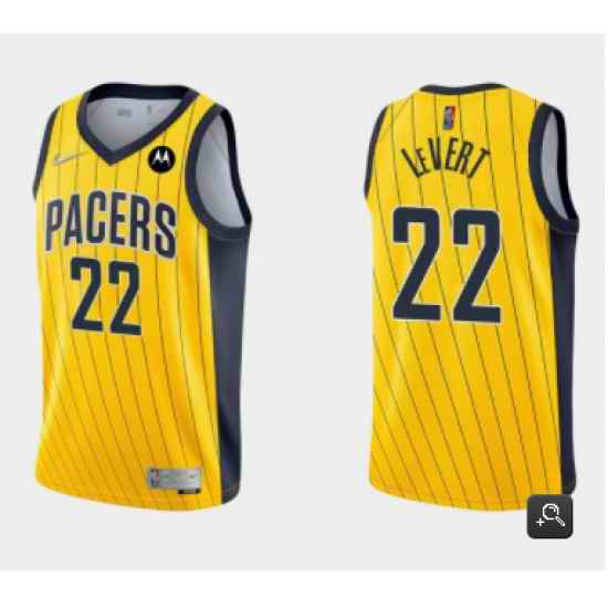 Men Indiana Pacers #22 Caris LeVert Yellow Swingman Stitched Jersey->los angeles clippers->NBA Jersey
