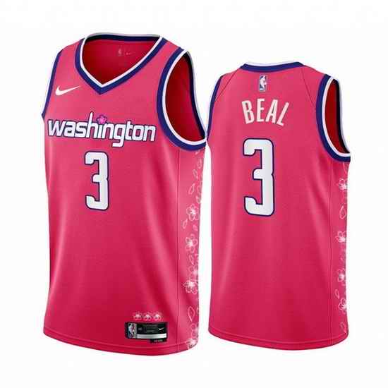 Men Washington Wizards #3 Bradley Beal 2022 23 Pink Cherry Blossom City Edition Limited Stitched Basketball Jersey->san antonio spurs->NBA Jersey