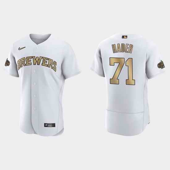 Men Josh Hader Milwaukee Brewers 2022 Mlb All Star Game Authentic White Jersey->2022 all star->MLB Jersey