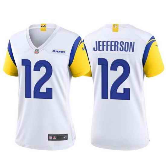 Women Nike Los Angeles Rams #12 Van Jefferson White Vapor Untouchable Limited Jersey->women nfl jersey->Women Jersey