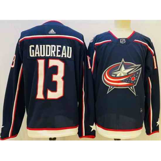 Men Adidas Columbus Blue Jackets #13 Johnny Gaudreau Premier Navy Blue NHL Jersey->vegas golden knights->NHL Jersey