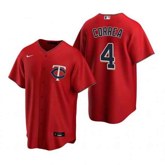 Men Minnesota Twins #4 Carlos Correa Red Cool Base Stitched Jerse->milwaukee brewers->MLB Jersey