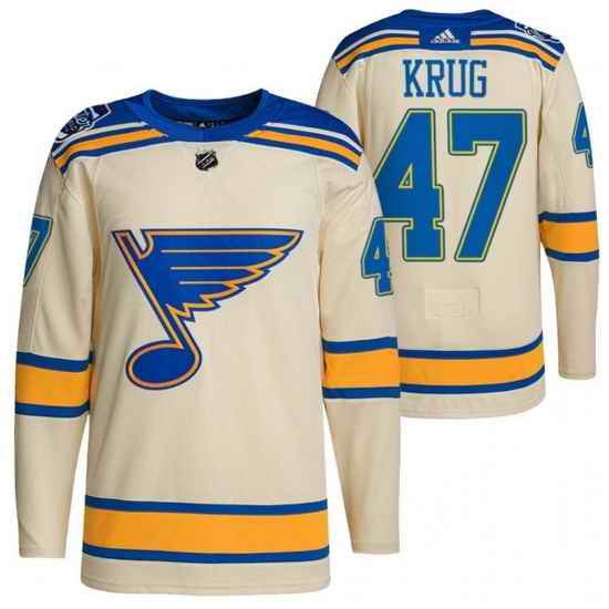 Men St  Louis Blues #47 Torey Krug Cream 2022 Winter Classic Stitched jersey->anaheim ducks->NHL Jersey