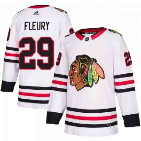 Men Chicago Blackhawks #29 Marc Andre Fleury White Hockey Jersey->boston bruins->NHL Jersey