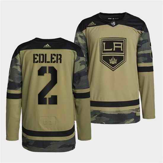 Men Los Angeles Kings #2 Alexander Edler 2022 Camo Military Appreciation Night Stitched jersey->florida panthers->NHL Jersey