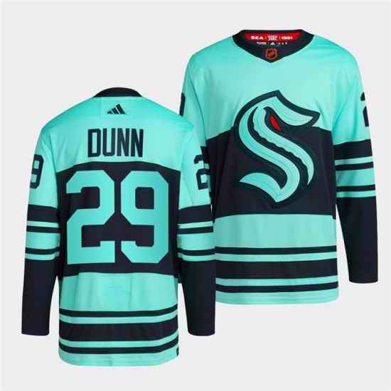 Men Seattle Kraken 29 Vince Dunn Ice Blue 2022 #23 Reverse Retro Stitched Jersey->new york rangers->NHL Jersey