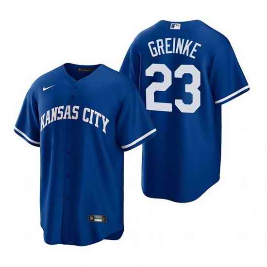 Men Kansas City Royals #23 Zack Greinke Royal Cool Base Stitched jersey->kansas city royals->MLB Jersey