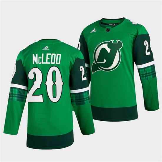 Men New jerseyy Devils #20 Michael McLeod Green Warm Up St Patricks Day Stitched jersey->anaheim ducks->NHL Jersey