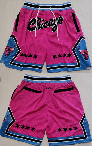 Men's Chicago Bulls Pink Shorts (Run Small)->charlotte hornets->NBA Jersey