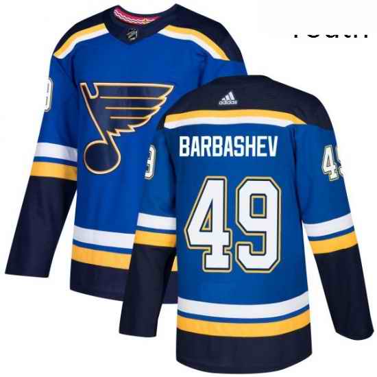 Youth Adidas St Louis Blues #49 Ivan Barbashev Authentic Royal Blue Home NHL Jersey->youth nhl jersey->Youth Jersey