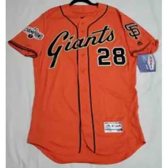 Men 2014 World Series San Fran giants buster Posey Orange Jersey->toronto blue jays->MLB Jersey