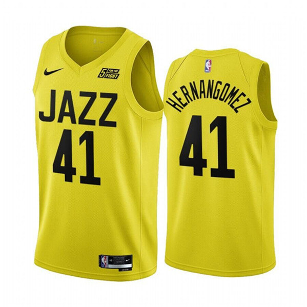 Men's Utah Jazz #41 Juancho Hernang??mez Yellow 2022/23 Association Edition Stitched Basketball Jersey->utah jazz jerseys->NBA Jersey