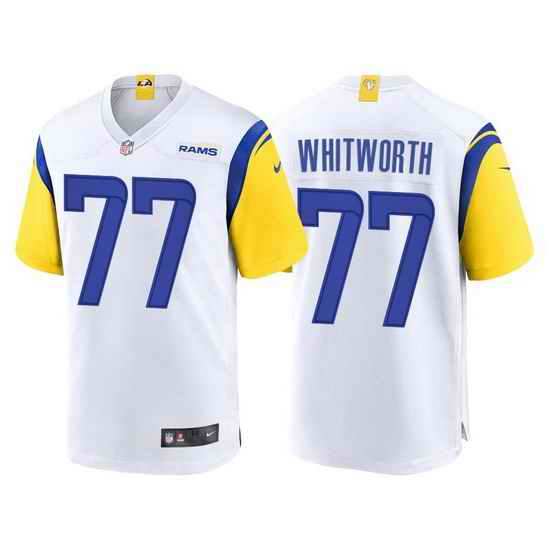 Men Nike Los Angeles Rams #77 Andrew Whitworth White Vapor Untouchable Limited Jersey->los angeles rams->NFL Jersey