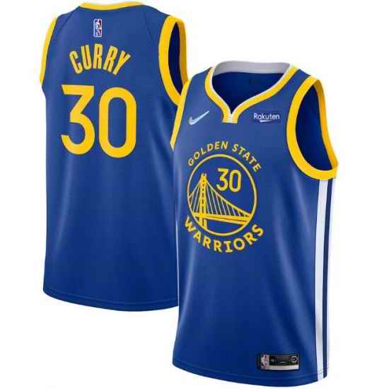 Men Golden State Warriors #30 Stephen Curry 75th Anniversary Royal Stitched Basketball Jersey->golden state warriors->NBA Jersey