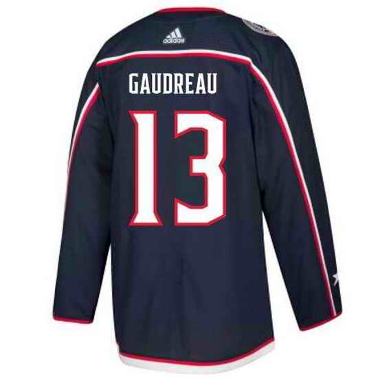 Men Adidas Columbus Blue Jackets #13 Johnny Gaudreau Premier Navy Blue Home NHL Jersey->carolina hurricanes->NHL Jersey