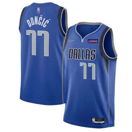 Men's Dallas Mavericks #77 Luka Doncic 75th Anniversary Blue Stitched Basketball Jersey->dallas mavericks->NBA Jersey