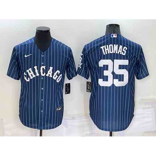 Men Chicago White Sox #35 Frank Thomas Navy Cool Base Stitched Jersey->chicago cubs->MLB Jersey