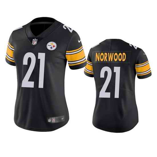 Women Pittsburgh Steelers #21 Tre Norwood Black Vapor Untouchable Limited Stitched Jersey 28Run Small 2->women nfl jersey->Women Jersey