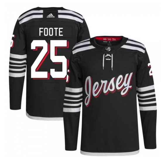 Men New Jersey Devils 25 Nolan Foote 2021 #22 Black Stitched Jerse->new york rangers->NHL Jersey