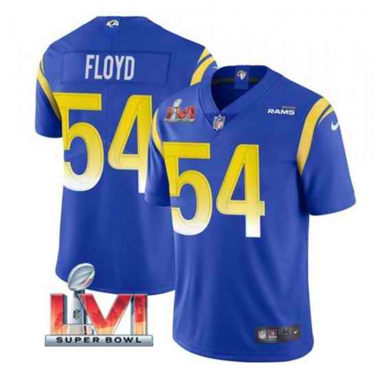 Nike Los Angeles Rams #54 Leonard Floyd Royal 2022 Super Bowl LVI Vapor Limited Jersey->los angeles rams->NFL Jersey